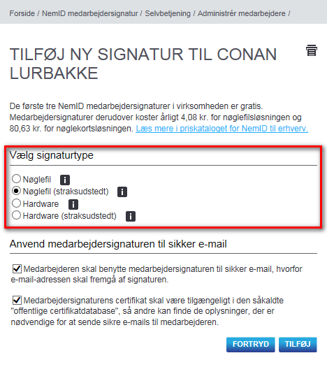 bestil medarbejdersignatur med nøglekort bestil medarbejdersignatur med nøglekort